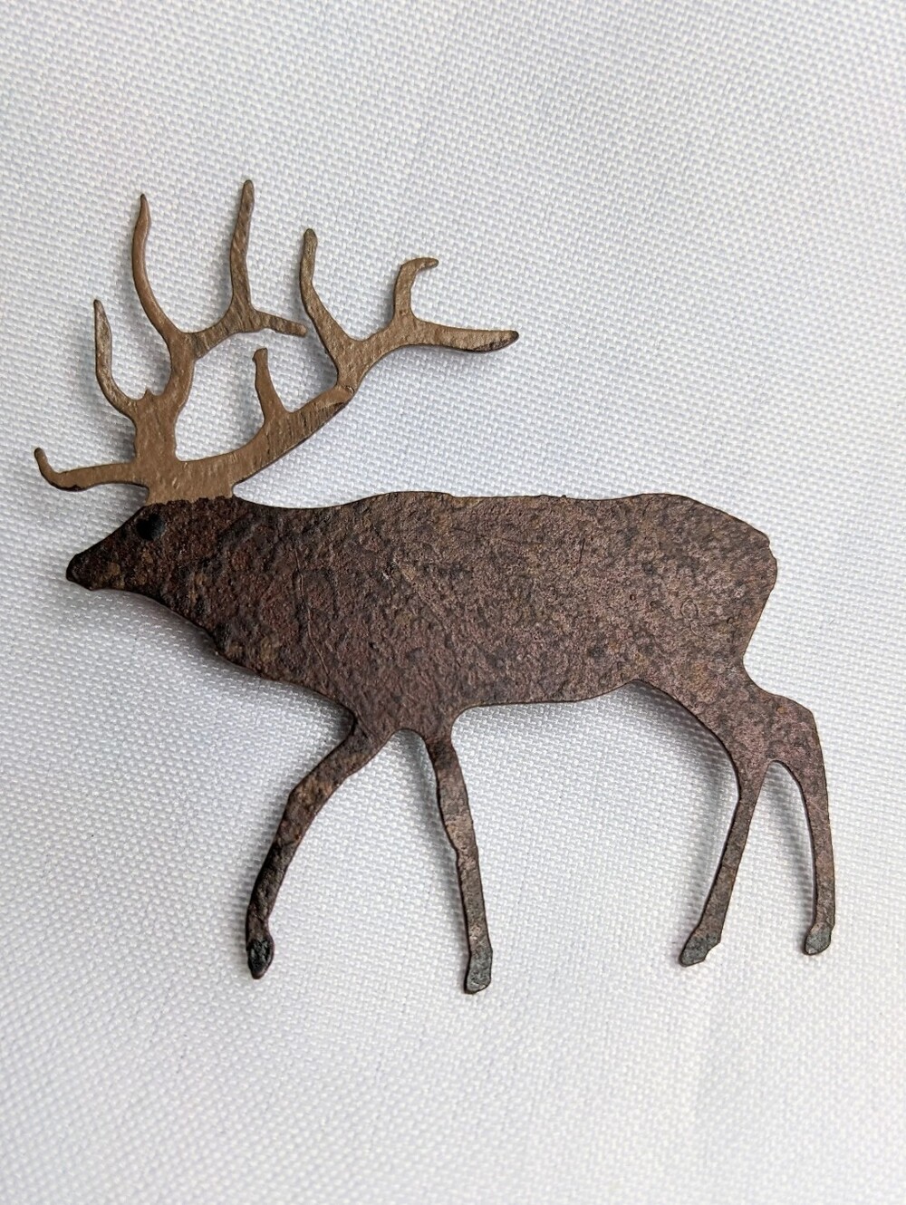 Lasercut Metal Elk Brooch/Pin Artist Crafted & Painted, Unsigned, Deer, Wapati